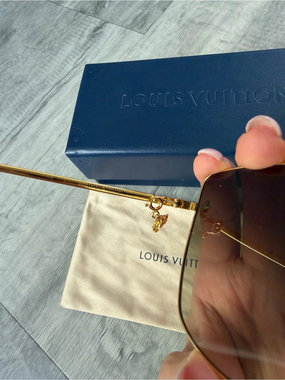 Louis Vuitton Gold Frame Brown Gradient Women's Sunglasses